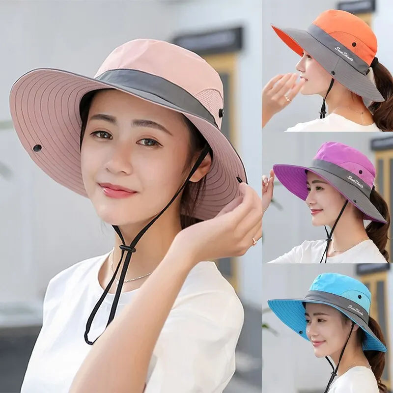 Chapéu feminino de proteção UV